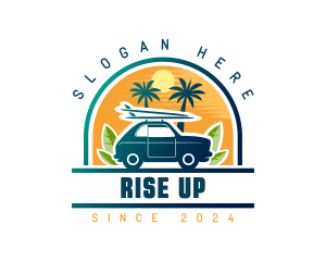 Surfer Tourist Car Travel logo design