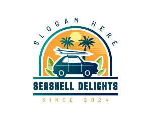 Surfer Tourist Car Travel logo design