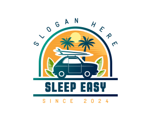 Surfer Tourist Car Travel logo design