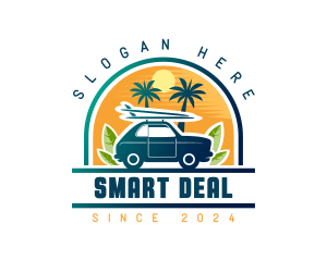 Surfer Tourist Car Travel logo design