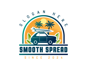 Surfer Tourist Car Travel logo design