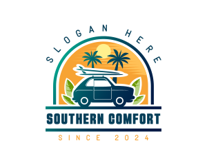 Surfer Tourist Car Travel logo design