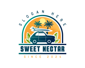 Surfer Tourist Car Travel logo design