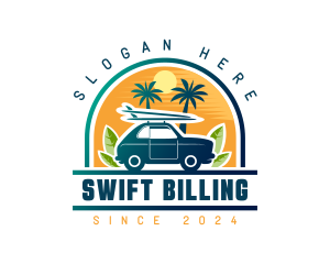 Surfer Tourist Car Travel logo design