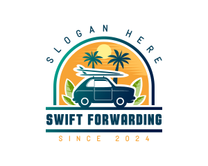 Surfer Tourist Car Travel logo design