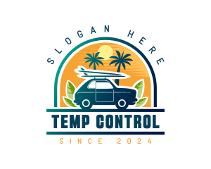 Surfer Tourist Car Travel logo design