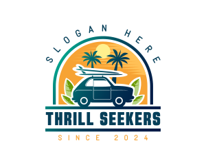 Surfer Tourist Car Travel logo design