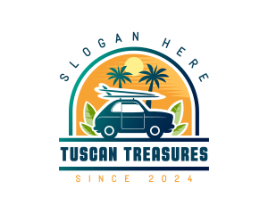 Surfer Tourist Car Travel logo design