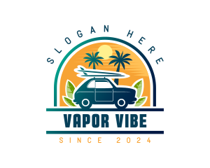 Surfer Tourist Car Travel logo design