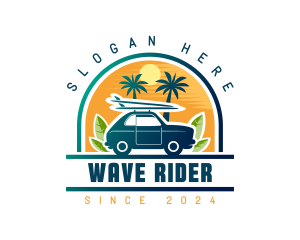 Surfer Tourist Car Travel logo design