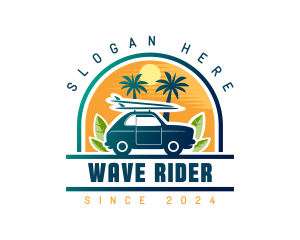 Surfboard - Surfer Tourist Car Travel logo design