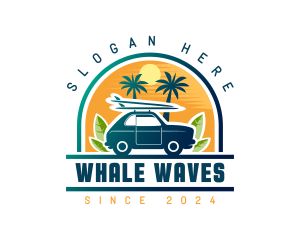 Surfer Tourist Car Travel logo design