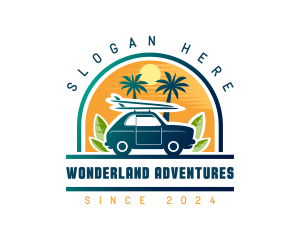 Surfer Tourist Car Travel logo design