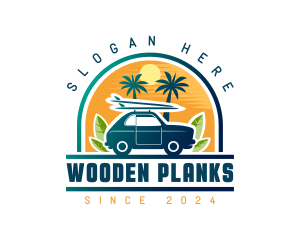 Surfer Tourist Car Travel logo design