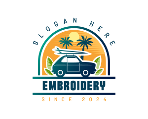 Surfer Tourist Car Travel logo design