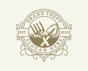 Garden - Garden Shovel Rake logo design