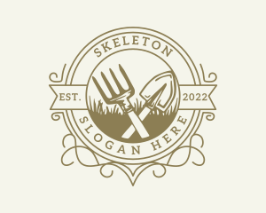 Shovel - Garden Shovel Rake logo design
