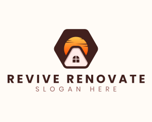 Sunset House Roofing logo design