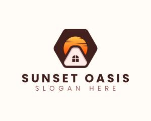 Sunset House Roofing logo design