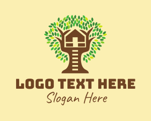 Green House - Forest Tree House logo design