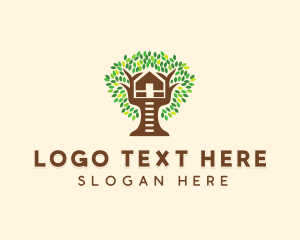 Green House - Forest Tree House logo design