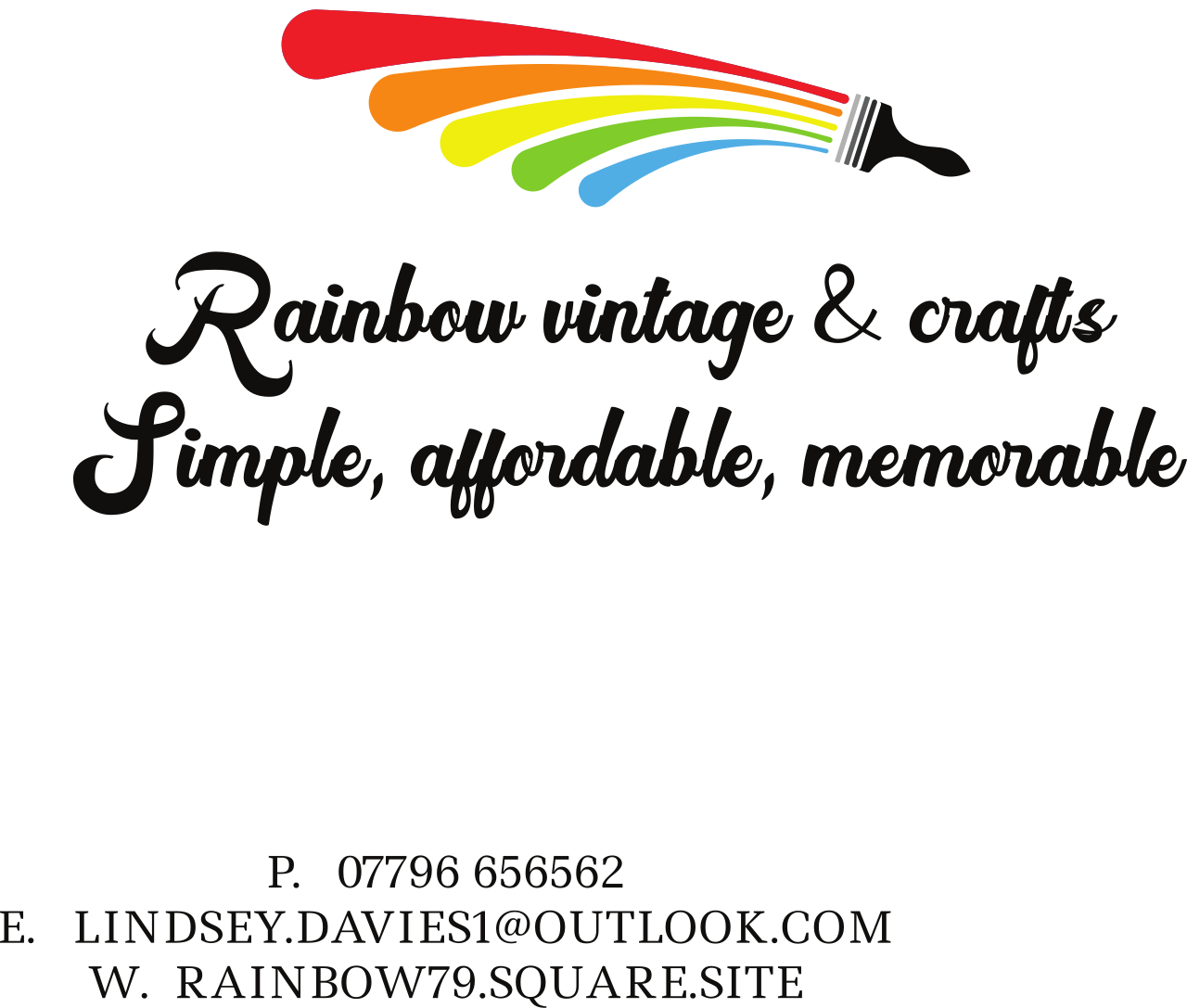 Rainbow vintage & crafts
Simple, affordable, memorable
's web page