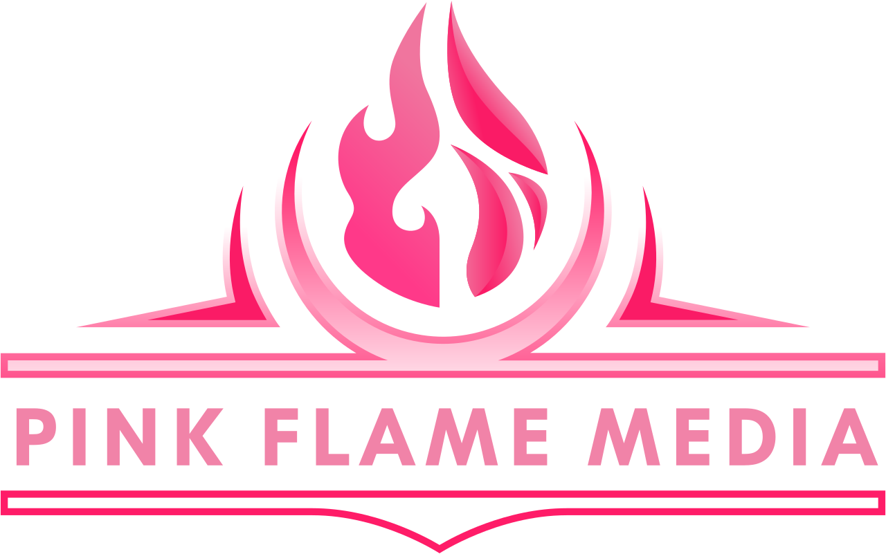 pink flame media's logo