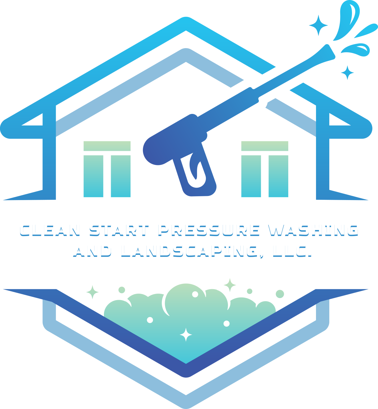 Clean start pressure washing
 and landscaping, LLC.'s logo
