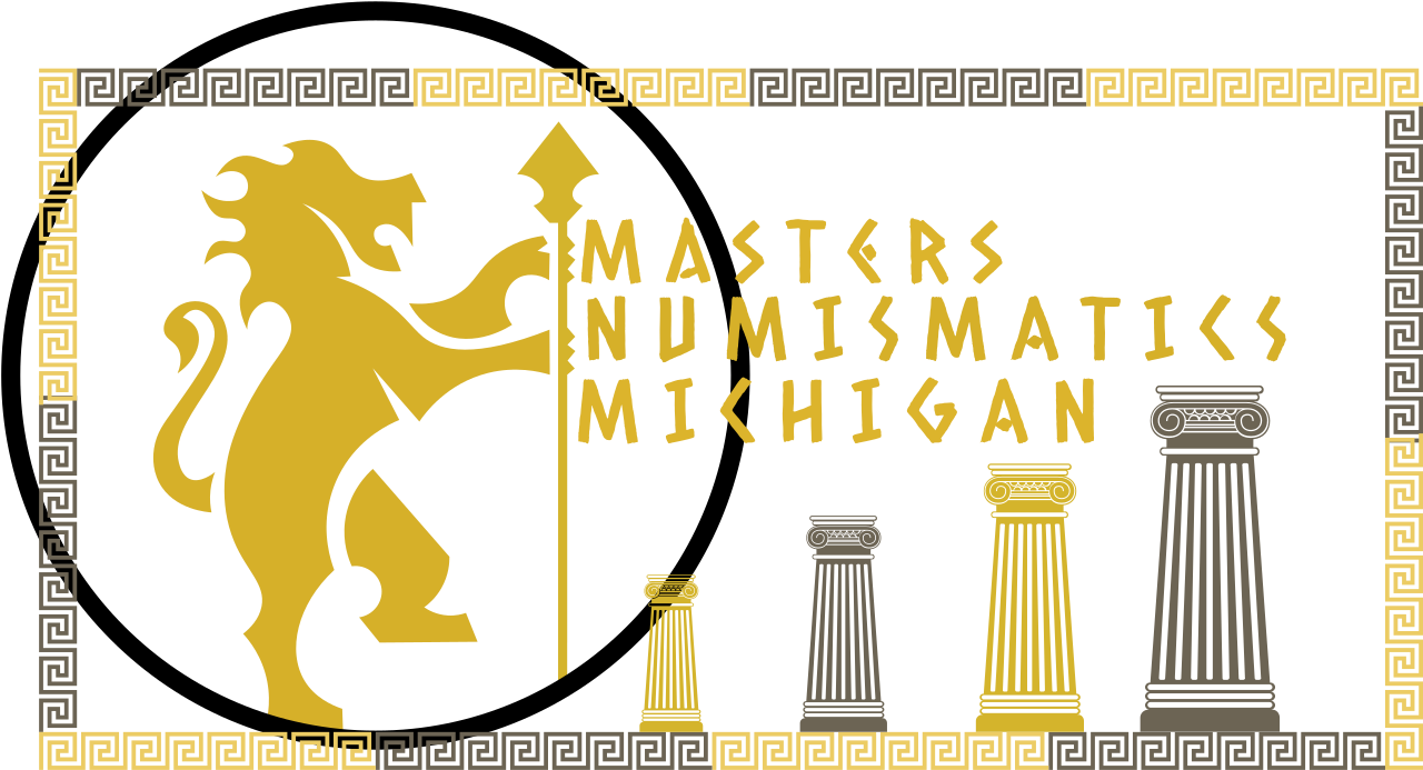 Masters Numismatics Michigan's logo