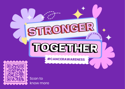 We're Stronger than Cancer Postcard Image Preview
