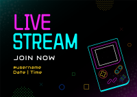 Neon Game Stream Postcard Image Preview