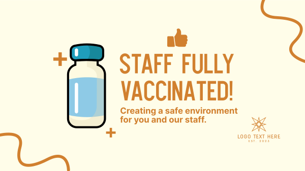 Vaccinated Staff Announcement Facebook Event Cover Design Image Preview