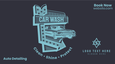 Car Wash Signage Facebook event cover Image Preview