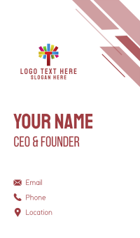 Colorful Letter T Business Card Design