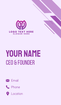 Purple Gradient Letter H Business Card Design