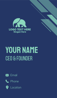 Teal Elephant Silhouette Business Card Design