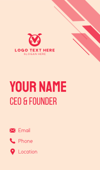 Letter V Circle Business Card Design