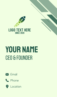 Green Rugby Rocket Business Card Design