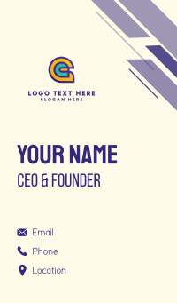 Futuristic Yellow G Business Card Design