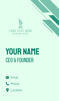 Minimalist Statue of Liberty  Business Card Design