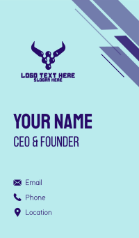 Digital Blue Horns Business Card Design