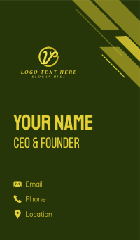 Gold Circle Letter V Business Card Design