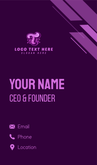 Purple Graffiti Letter T Business Card Design