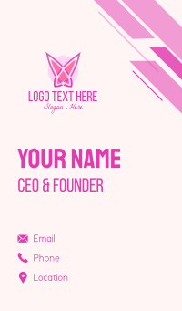 Pink Butterfly Wings Business Card Design