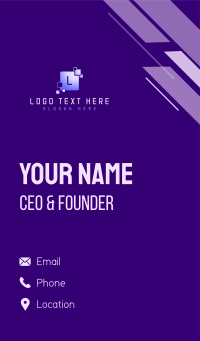 Square Tech Pixel Business Card Design