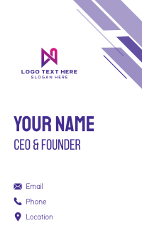 Tech Corporate Letter N  Business Card Design