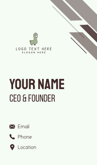 Cute Llama Mascot Business Card Design