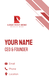 Red Chef Knife Letter R Business Card Design