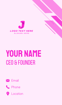 Feminine Business Letter J Business Card Design