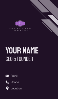 Purple H Badge Business Card Design